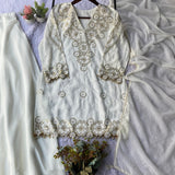 Attractive Georgette Embroidered Suit