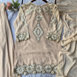 Attractive Georgette Embroidered Suit