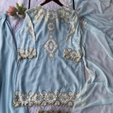 Attractive Georgette Embroidered Suit