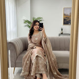 Classy Silk Embroidered Top Sharara