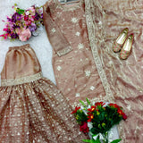 Classy Silk Embroidered Top Sharara