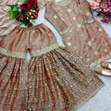 Classy Silk Embroidered Top Sharara