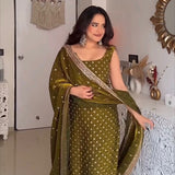 Celebration Olive Fancy Embroidered Suit