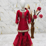 Designer Kids Red Top Sharara