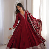 Fresh Look Maroon Anarkali Gown