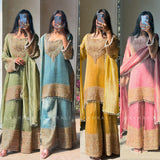 Luxury Cruncy Silk Top Sharara