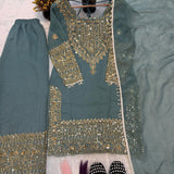 Luxury Cruncy Silk Top Sharara