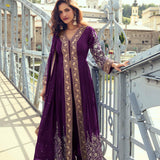 Meera Chinon Embroidered Suit