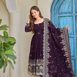 Boutique Crunchy Silk Flaired Suit