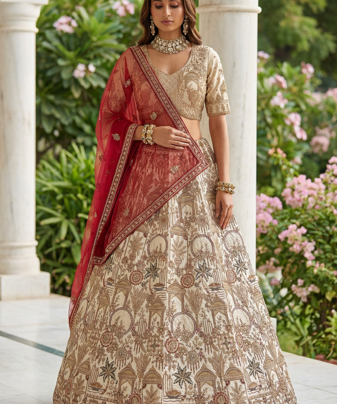 Premium Georgette Embroidered Top Lehenga