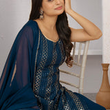 Attractive Georgette Embroidered Suit