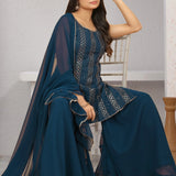 Attractive Georgette Embroidered Suit