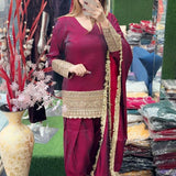 Meera Chinon Embroidered Suit