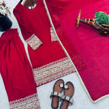 Meera Chinon Embroidered Suit