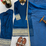Meera Chinon Embroidered Suit