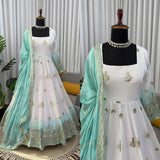 Stunning White Georgette Anarkali Gown