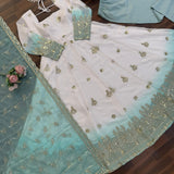 Stunning White Georgette Anarkali Gown