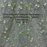 Pistachio Bridal Embroidered Net Lehenga