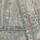 German Zari Sequence Embroidered Lehenga