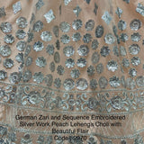 German Zari Sequence Embroidered Lehenga