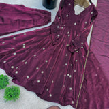 Designer Embroidered Silk Anarkali Gown