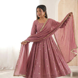 Presenting Roman Silk Embroidered Gown