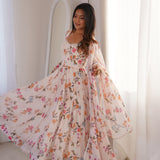 Floral Printed Georgette Anarkali Gown