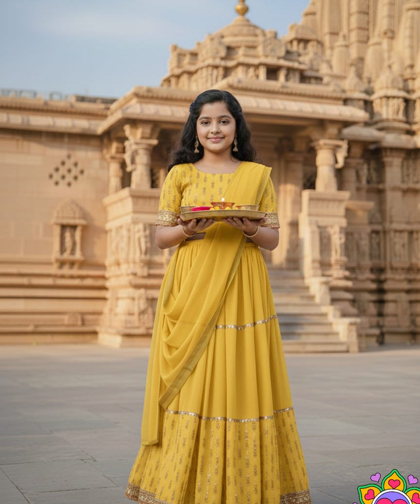 Beautiful Organza Kids Lahenga