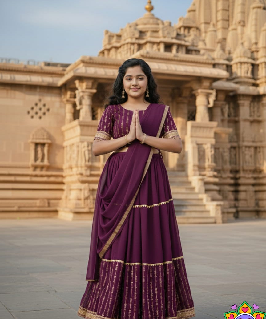 Beautiful Organza Kids Lahenga