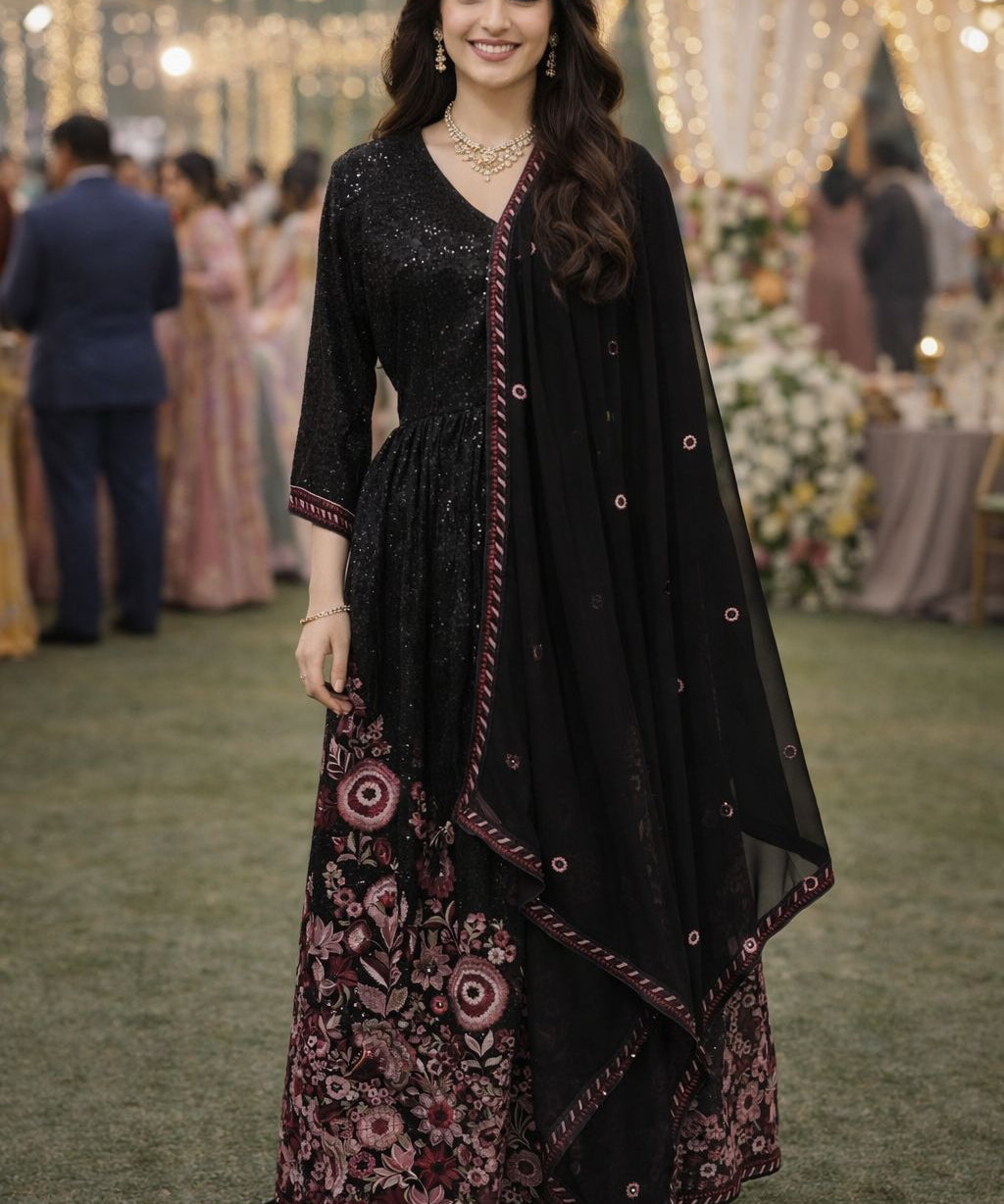 Rashmika Premium Embroidered Anarkali Gown