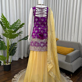 Purple Jacquard Weaving Top Plazo