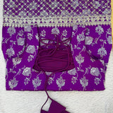 Purple Jacquard Weaving Top Plazo