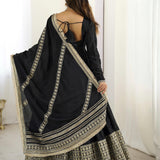 Silky Embroidered Chinon Anarkali Gown