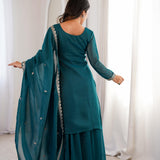 Festive Crunchy Silk Straight Suit