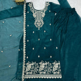 Festive Crunchy Silk Straight Suit