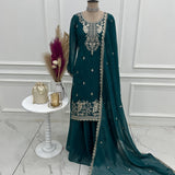 Festive Crunchy Silk Straight Suit