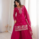 Festive Crunchy Silk Straight Suit