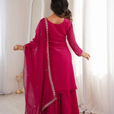 Festive Crunchy Silk Straight Suit