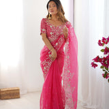 Dazzling Silk Embroidered Saree