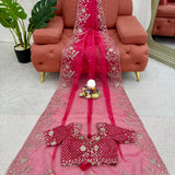 Dazzling Silk Embroidered Saree