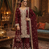 Pakistani Premium Embroidered Top Plazzo