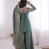 Partylook Heavy Fandy Silk Top Plazo