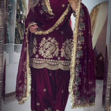 Designer Panjabi Style Top Farshi Salwar