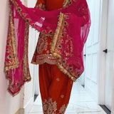 Designer Panjabi Style Top Farshi Salwar