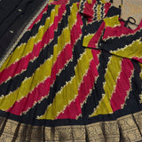 Marshmello Foil Print Silk Lehenga