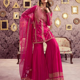 Malaika Pink Silk Embroidered Suit