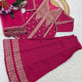 Malaika Pink Silk Embroidered Suit