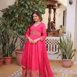 Light Pink Russian Silk Anarkali Gown