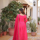 Light Pink Russian Silk Anarkali Gown