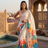 Preseting Beautiful Floral Print Saree